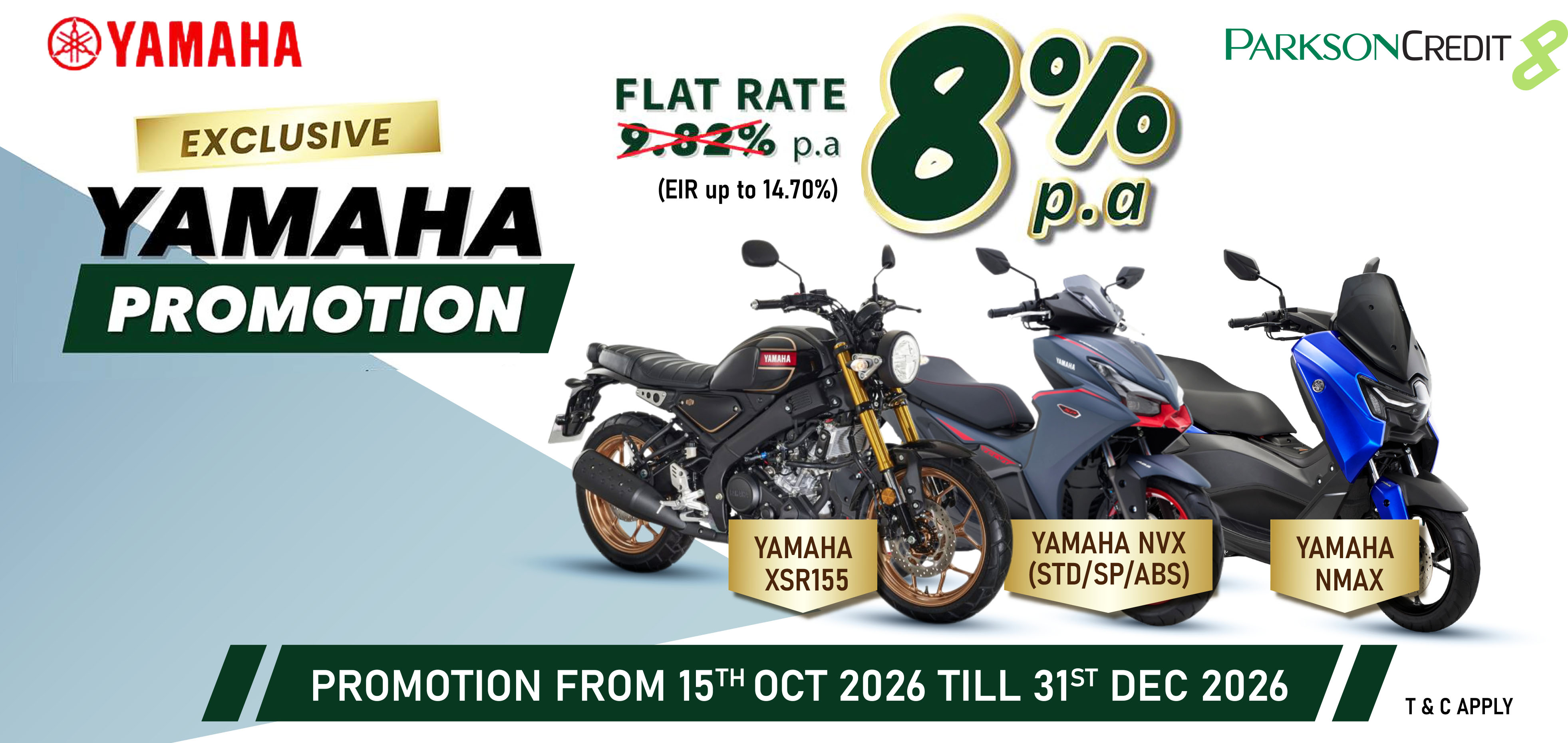 Parkson Credit Yamaha promotion poster, 15 October to 31 December 2026